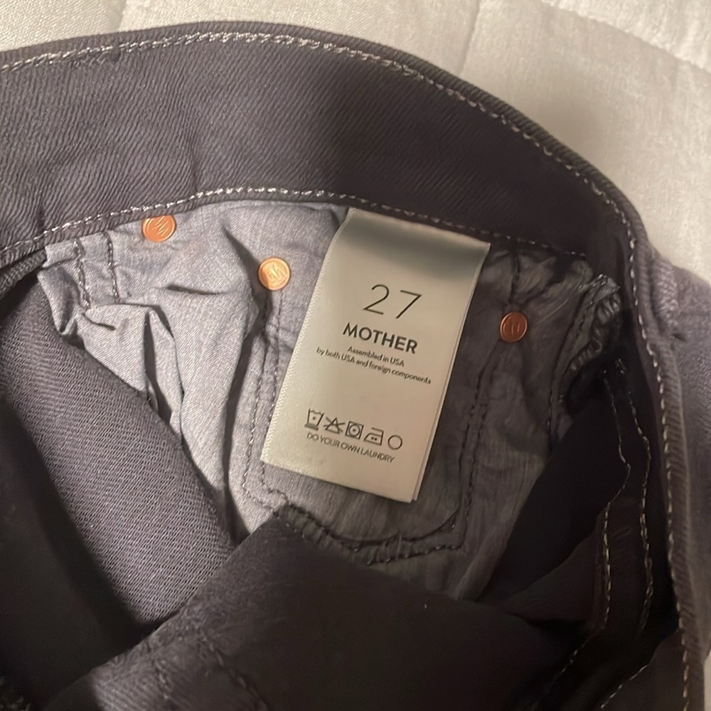 MOTHER Women's Straight Leg Jeans - Charcoal - Picture 4 of 7